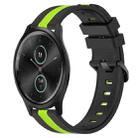 For Garmin Garminmove Style 20mm Vertical Two-Color Silicone Watch Band(Black+Lime Green) - 1