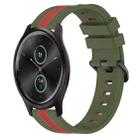 For Garmin Garminmove Style 20mm Vertical Two-Color Silicone Watch Band(Army Green+Red) - 1