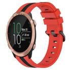 For Garmin Forerunner 645 Music 20mm Vertical Two-Color Silicone Watch Band(Red+Black) - 1