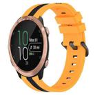 For Garmin Forerunner 645 Music 20mm Vertical Two-Color Silicone Watch Band(Yellow+Black) - 1