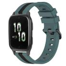 For Garmin Forerunner Sq2 20mm Vertical Two-Color Silicone Watch Band(Green+Black) - 1