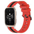 For Garmin Forerunner Sq2 Music 20mm Vertical Two-Color Silicone Watch Band(Red+Black) - 1