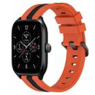For Amazfit GTS 4 20mm Vertical Two-Color Silicone Watch Band(Orange+Black) - 1