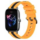 For Amazfit GTS 3 20mm Vertical Two-Color Silicone Watch Band(Yellow+Black) - 1