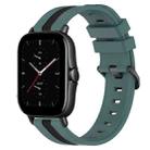 For Amazfit GTS 2E 20mm Vertical Two-Color Silicone Watch Band(Green+Black) - 1