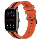 For Amazfit GTS 2 Mini 20mm Vertical Two-Color Silicone Watch Band(Orange+Black) - 1