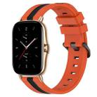 For Amazfit GTS 2 20mm Vertical Two-Color Silicone Watch Band(Orange+Black) - 1