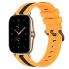 For Amazfit GTS 2 20mm Vertical Two-Color Silicone Watch Band(Yellow+Black) - 1