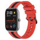 For Amazfit GTS 20mm Vertical Two-Color Silicone Watch Band(Red+Black) - 1