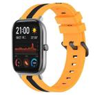 For Amazfit GTS 20mm Vertical Two-Color Silicone Watch Band(Yellow+Black) - 1