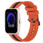 For Amazfit Pop Pro 20mm Vertical Two-Color Silicone Watch Band(Orange+Black) - 1