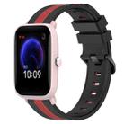 For Amazfit Pop Pro 20mm Vertical Two-Color Silicone Watch Band(Black+Red) - 1