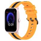 For Amazfit Pop Pro 20mm Vertical Two-Color Silicone Watch Band(Yellow+Black) - 1