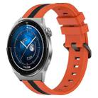 For Huawei Watch GT3 Pro 43mm 20mm Vertical Two-Color Silicone Watch Band(Orange+Black) - 1