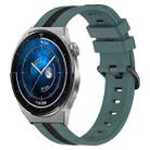 For Huawei Watch GT3 Pro 43mm 20mm Vertical Two-Color Silicone Watch Band(Green+Black) - 1