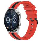 For Huawei Watch GT3 42mm 20mm Vertical Two-Color Silicone Watch Band(Red+Black) - 1