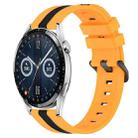 For Huawei Watch GT3 42mm 20mm Vertical Two-Color Silicone Watch Band(Yellow+Black) - 1