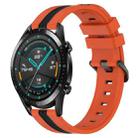 For Huawei Watch GT2 42mm 20mm Vertical Two-Color Silicone Watch Band(Orange+Black) - 1