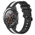 For Huawei Watch 2 20mm Vertical Two-Color Silicone Watch Band(Black+White) - 1