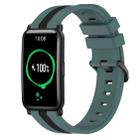 For Honor Watch ES 20mm Vertical Two-Color Silicone Watch Band(Green+Black) - 1