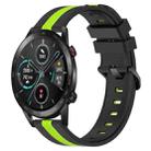 For Honor  Magic Watch2 42mm 20mm Vertical Two-Color Silicone Watch Band(Black+Lime Green) - 1
