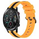 For Honor  Magic Watch2 42mm 20mm Vertical Two-Color Silicone Watch Band(Yellow+Black) - 1