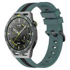 For Huawei Watch GT 3 SE 22mm Vertical Two-Color Silicone Watch Band(Green+Black) - 1