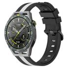 For Huawei Watch GT 3 SE 22mm Vertical Two-Color Silicone Watch Band(Black+White) - 1