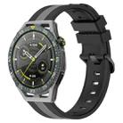 For Huawei Watch GT 3 SE 22mm Vertical Two-Color Silicone Watch Band(Black+Grey) - 1