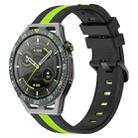 For Huawei Watch GT 3 SE 22mm Vertical Two-Color Silicone Watch Band(Black+Lime Green) - 1