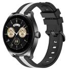 For Huawei Watch Buds 22mm Vertical Two-Color Silicone Watch Band(Black+White) - 1