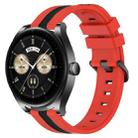 For Huawei Watch Buds 22mm Vertical Two-Color Silicone Watch Band(Red+Black) - 1