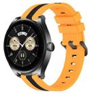 For Huawei Watch Buds 22mm Vertical Two-Color Silicone Watch Band(Yellow+Black) - 1