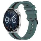 For Huawei Watch GT3 46mm 22mm Vertical Two-Color Silicone Watch Band(Green+Black) - 1