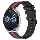 For Huawei Watch GT3 46mm 22mm Vertical Two-Color Silicone Watch Band(Black+Red) - 1