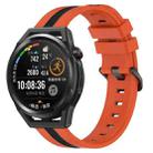 For Huawei Watch GT Runner 22mm Vertical Two-Color Silicone Watch Band(Orange+Black) - 1