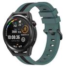 For Huawei Watch GT Runner 22mm Vertical Two-Color Silicone Watch Band(Green+Black) - 1