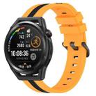 For Huawei Watch GT Runner 22mm Vertical Two-Color Silicone Watch Band(Yellow+Black) - 1