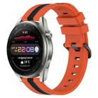 For Huawei Watch 3 Pro New 22mm Vertical Two-Color Silicone Watch Band(Orange+Black) - 1