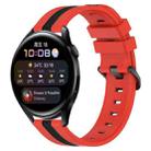 For Huawei Watch 3 22mm Vertical Two-Color Silicone Watch Band(Red+Black) - 1