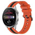 For Huawei Watch 3 Pro 22mm Vertical Two-Color Silicone Watch Band(Orange+Black) - 1