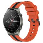 For Huawei GT2 Pro 22mm Vertical Two-Color Silicone Watch Band(Orange+Black) - 1