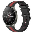 For Huawei GT2 Pro 22mm Vertical Two-Color Silicone Watch Band(Black+Red) - 1