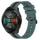 For Huawei Watch GT 2E 22mm Vertical Two-Color Silicone Watch Band(Green+Black) - 1