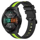 For Huawei Watch GT 2E 22mm Vertical Two-Color Silicone Watch Band(Black+Lime Green) - 1