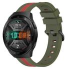 For Huawei Watch GT 2E 22mm Vertical Two-Color Silicone Watch Band(Army Green+Red) - 1