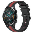 For Huawei GT2 46mm 22mm Vertical Two-Color Silicone Watch Band(Black+Red) - 1