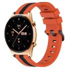 For Honor Watch GS 3 22mm Vertical Two-Color Silicone Watch Band(Orange+Black) - 1