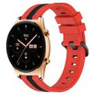 For Honor Watch GS 3 22mm Vertical Two-Color Silicone Watch Band(Red+Black) - 1