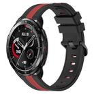 For Honor Watch GS Pro 22mm Vertical Two-Color Silicone Watch Band(Black+Red) - 1